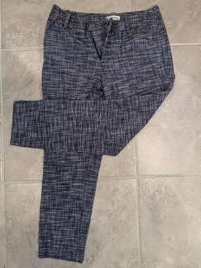 Merona Navy & White Tweed-Look Slim Ankle Pants